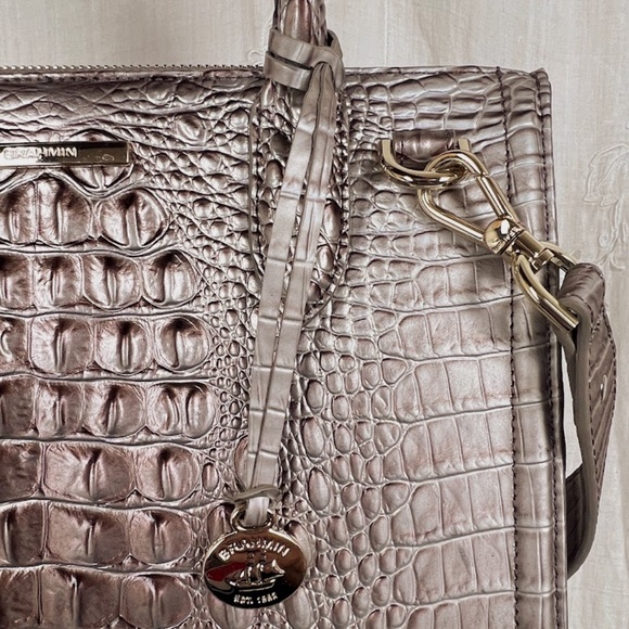 SALE! Brahmin Caroline Silver Lining Melbourne Satchel NWOT 🎉9X Host Pick🎉 - Picture 8 of 15